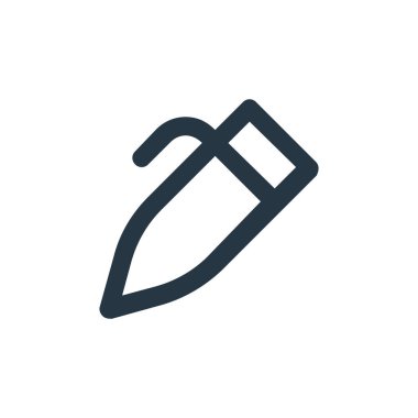 İş ve yönetim kavramından kalem ikonu vektörü. İnce çizgili, düzenlenebilir bir kalem darbesi. Web ve mobil uygulamalarda kullanmak için kalem doğrusal işareti, logo, yazdırma ortamı.