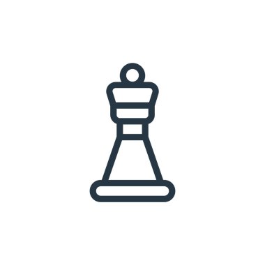 Chesspiece ikon vektörü. Yaşlılık konseptinden. Düzenlenebilir satranç vuruşunun ince bir çizgisi. Web ve mobil uygulamalarda, logoda, yazdırma ortamında kullanmak için chesspiece doğrusal işareti.