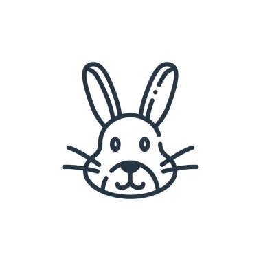 Paskalya konseptinden tavşan ikonu vektörü. Düzenlenebilir tavşan vuruşunun ince çizgisi. Web ve mobil uygulamalarda kullanmak için tavşan doğrusal işareti, logo, yazdırma ortamı.