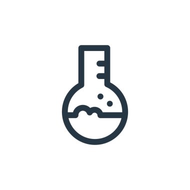 Nükleer enerji konseptindeki deney ikonu vektörü. İnce çizgili, düzenlenebilir felç çizgisi. Web ve mobil uygulamalarda kullanım için doğrusal deneysel işaret, logo, yazdırma ortamı.