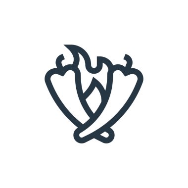 Meksika kavramından kırmızı biber ikonu vektörü. İnce çizgili kırmızı biber, düzenlenebilir felç çizgisi. Web ve mobil uygulamalarda kullanmak için kırmızı biber doğrusal işareti, logo, yazdırma ortamı.