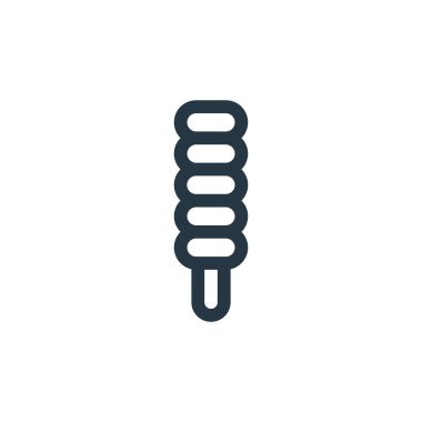 Ice Pop pop konseptinden bir ikon vektörü. Buz parçasının ince çizgisi düzenlenebilir vuruşları. Web ve mobil uygulamalarda kullanmak için buz pop lineer işareti, logo, yazdırma ortamı.
