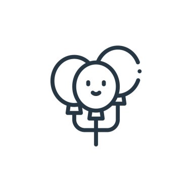 Sihirli kavramlardan balon ikon vektörü. Düzenlenebilir balonların ince çizgisi. balonlar web ve mobil uygulamalarda kullanmak için doğrusal işaret, logo, yazdırma ortamı.