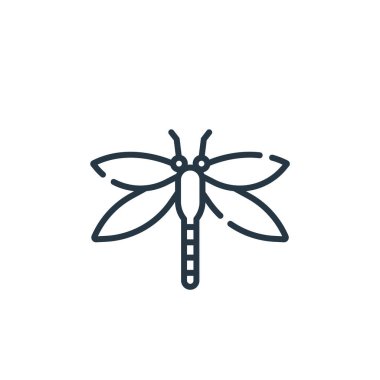 İlkbahar konseptinden yusufçuk ikonu vektörü. Kurgulanabilir yusufçuk felcinin ince bir çizgisi. Web ve mobil uygulamalarda kullanmak için yusufçuk doğrusal işareti, logo, yazdırma ortamı.