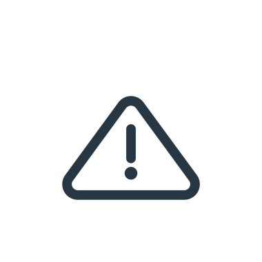 Arayüz kavramından uyarı simgesi vektörü. İnce çizgili, düzenlenebilir uyarı vuruşu. Web ve mobil uygulamalarda kullanmak için uyarı doğrusal işareti, logo, yazdırma ortamı.