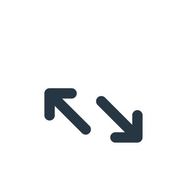 Ok konseptinden köşegen ok ikonu vektörü. Düzenlenebilir okların ince bir çizgisi. Web ve mobil uygulamalarda kullanmak için çapraz ok doğrusal işareti, logo, yazdırma ortamı.