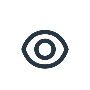 Güvenlik konseptindeki göz sembolü vektörü. Göz sembolü vuruşunun ince çizgisi. Web ve mobil uygulamalarda kullanmak için göz sembolü doğrusal işareti, logo, yazdırma ortamı.