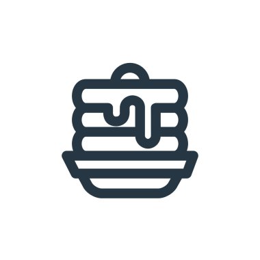 Restoran konseptinden krep ikonu vektörü. Düzenlenebilir krep felcinin ince bir çizgisi. gözlemeler web ve mobil uygulamalarda kullanım için doğrusal işaret, logo, yazdırma ortamı.