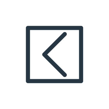 ok konseptinden sol simge vektörü. Sol düzenlenebilir vuruşun ince çizgisi. Web ve mobil uygulamalarda kullanmak için sol doğrusal işaret, logo, yazdırma ortamı.