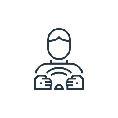 Sürücü kursundan ikon vektörü. Sürücü felcinin ince bir çizgisi. Web ve mobil uygulamalarda kullanmak için sürücü doğrusal işareti, logo, yazdırma ortamı.