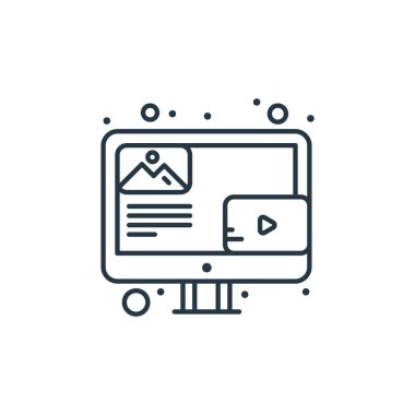 Dijital pazarlama kavramından blog simgesi vektörü. Blog düzenlenebilir vuruşun ince çizgisi. Web ve mobil uygulamalarda kullanım için günlük doğrusal işareti, logo, yazdırma ortamı.