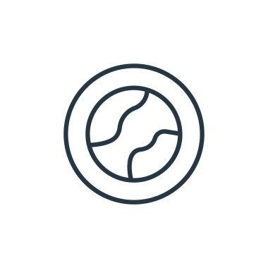 Çevrimiçi öğrenme kavramından coğrafya ikonu vektörü. Düzenlenebilir coğrafya vuruşunun ince çizgisi. Web ve mobil uygulamalarda kullanmak için coğrafya doğrusal işareti, logo, yazdırma ortamı.