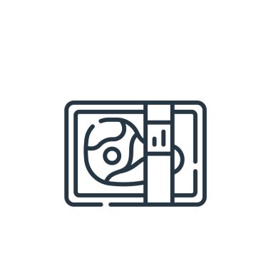 Süpermarket konseptinden et ikonu vektörü. Etle oynanabilir felcin ince bir çizgisi. Web ve mobil uygulamalarda kullanmak için et doğrusal işareti, logo, yazdırma ortamı.