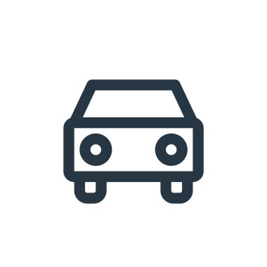 Ulaşım konseptinden araba ikonu vektörü. Araba düzenlenebilir felcin ince bir çizgisi. Web ve mobil uygulamalarda kullanmak için araba doğrusal işareti, logo, yazdırma ortamı.