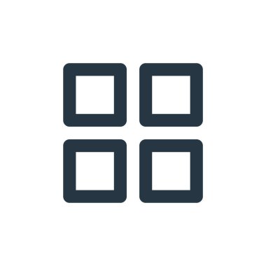 Temel ui kavramından menü ikonu vektörü. Menüde düzenlenebilir vuruşların ince çizgisi. Web ve mobil uygulamalarda kullanmak için menü doğrusal işareti, logo, yazdırma ortamı.