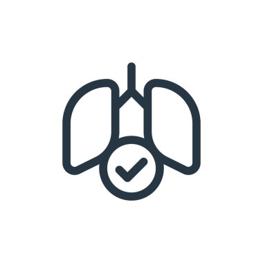 Sigara içmeyi bırakan akciğer ikonu taşıyıcısı. Ciğerlerde düzenlenebilir inmenin ince çizgisi. kullanım için akciğerler doğrusal işaret web ve mobil uygulamalar, logo, yazdırma ortam.