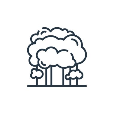 Orman ikonu vektörü ekoloji konseptinden. Düzenlenebilir orman felcinin ince çizgisi. Web ve mobil uygulamalarda kullanmak için orman doğrusal işareti, logo, yazdırma ortamı.