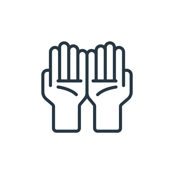 Open Hands Icon Vektor Aus Ramadan Konzept Dünne Illustration Von — Stockvektor