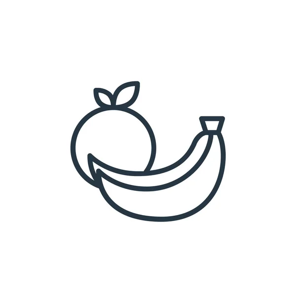 Vector Icono Fruta Del Concepto Salud Ilustración Línea Delgada Derrame — Archivo Imágenes Vectoriales