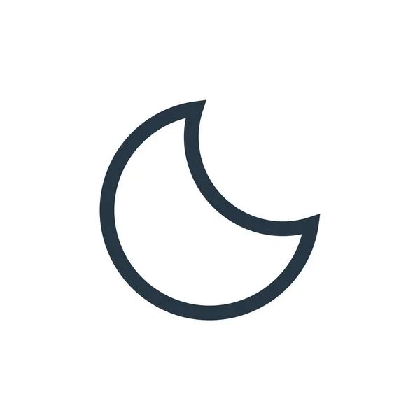 Moon Icon Vector Basic Concept Тонкая Линия Иллюстрации Лунного Редактируемого — стоковый вектор