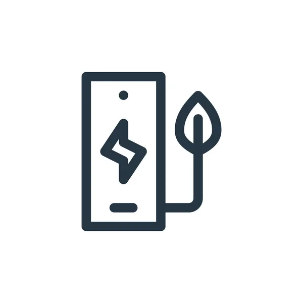 Telefon Ikon Vektor Från Hållbar Energi Koncept Tunn Linje Illustration — Stock vektor