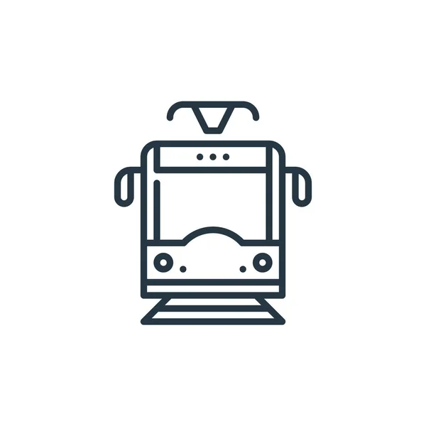 Tram Icoon Vector Uit Holland Concept Dunne Lijn Illustratie Van — Stockvector