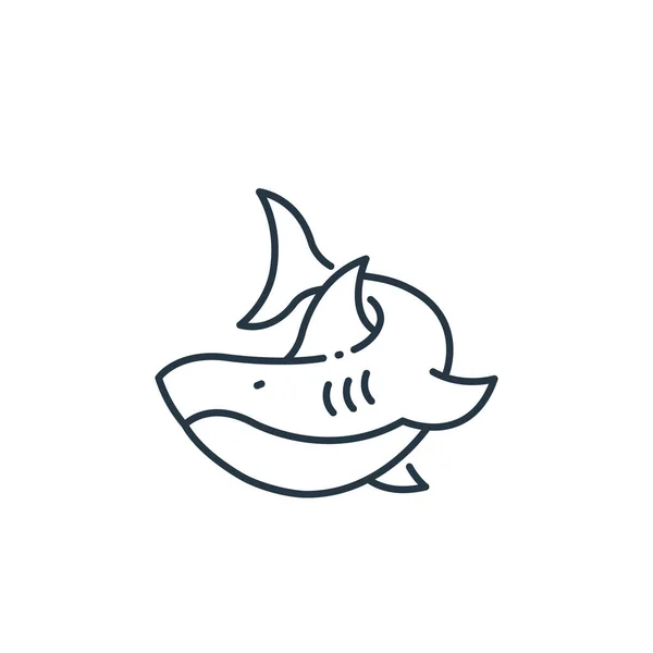 Wektor Ikony Rekina Koncepcji Piratów Cienka Ilustracja Rekina Edytowalnego Udaru — Wektor stockowy