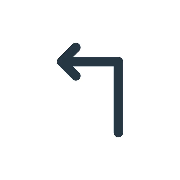 Turn Left Icon Vector Arrows Concept Тонкая Линия Иллюстрации Поворота — стоковый вектор