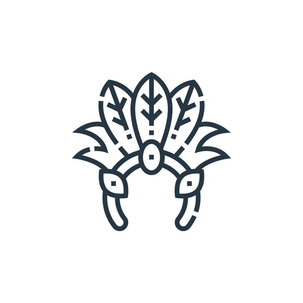 Головного Вектора Ікони Концепції Бразільського Карнавалу Тонка Ілюстрація Головного Носіння — стоковий вектор