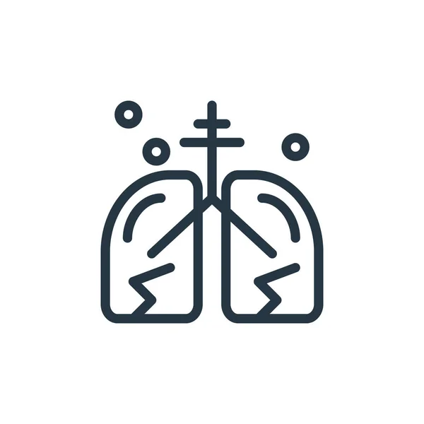 Vector Icono Pulmones Del Concepto Médico Ilustración Línea Delgada Derrame — Archivo Imágenes Vectoriales