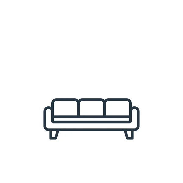 Sofá Icono Vector Concepto Muebles Ilustración Línea Delgada Golpe Editable — Vector de stock