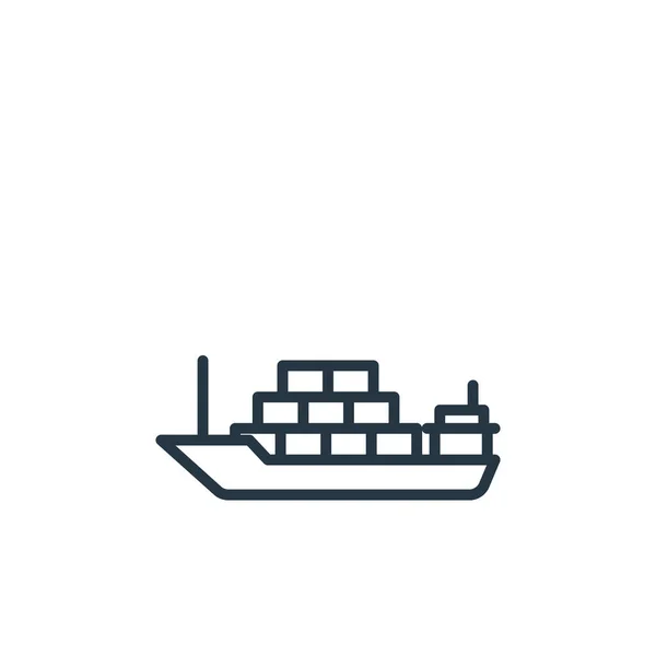 貨物船のアイコン ベクトルです 貨物船編集可能なストロークの細い線図 Webやモバイルアプリ 印刷メディアで使用するための貨物船リニアサイン — ストックベクタ