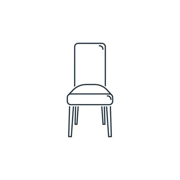 椅子のアイコン ベクトルです 椅子編集可能なストロークの細い線イラスト ウェブとモバイルアプリ 印刷メディアで使用するための椅子リニアサイン — ストックベクタ