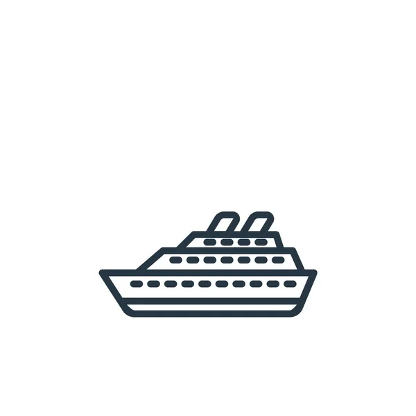 乗用車のコンセプトから旅客船のアイコンベクトル 旅客船編集可能なストロークの細い線図 Webやモバイルアプリ 印刷メディアでの使用のための旅客船リニアサイン — ストックベクタ