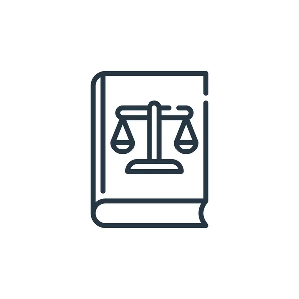 Law Book Icon Vector Law Justice Concept Thin Line Illustration — Stock Vector