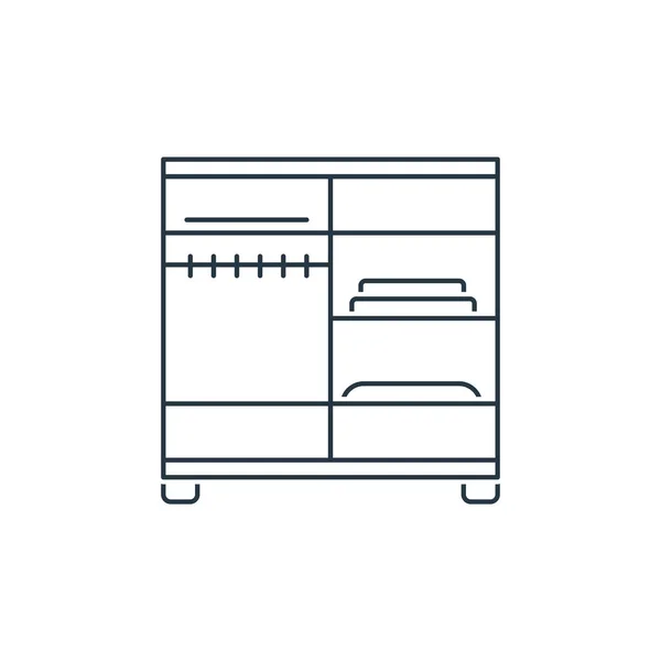衣柜图标矢量从家庭概念 壁橱可编辑笔划的细线图解 用于网络和移动应用程序 印刷媒体的壁橱线形标志 — 图库矢量图片