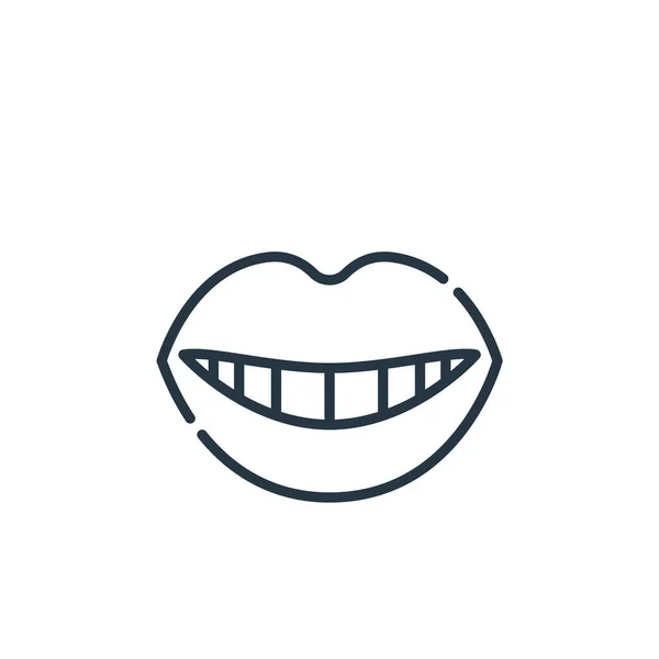 Sonrisa Icono Vector Concepto Dentista Ilustración Línea Delgada Trazo Editable — Vector de stock