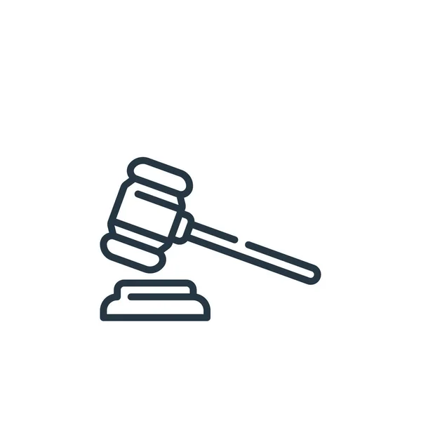 Gavel Icon Vector Dal Concetto Legge Giustizia Illustrazione Linea Sottile — Vettoriale Stock