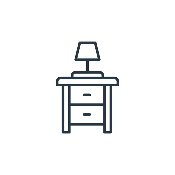 Éjszakai Állvány Ikon Vektor Bútor Koncepció Vékony Vonal Illusztrációja Nightstand — Stock Vector