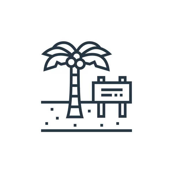 ブラジルのカーニバル コンセプトのビーチ アイコン ベクトル ビーチ編集可能なストロークの細い線図 Webやモバイルアプリ 印刷メディアで使用するためのビーチリニアサイン — ストックベクタ