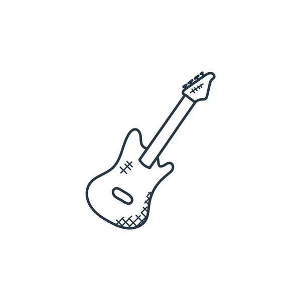 Vetor Ícone Guitarra Conceito Música Thin Line Ilustração Guitarra Editável — Vetor de Stock