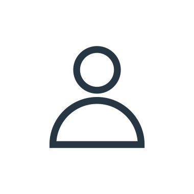 temel ui kavramından kullanıcı simgesi vektörü. Düzenlenebilir vuruşun ince çizgisi. Web ve mobil uygulamalarda kullanmak için kullanıcı doğrusal işareti, logo, yazdırma ortamı.