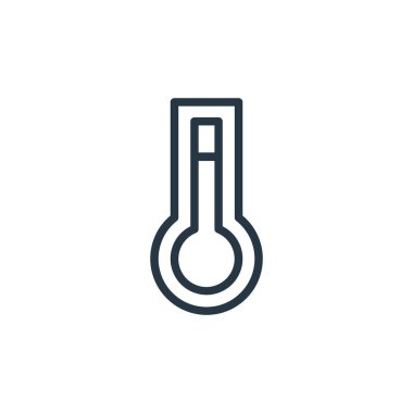 Yaz konseptindeki sıcaklık ikonu vektörü. Sıcaklık düzenlenebilir inmenin ince çizgisi. Web ve mobil uygulamalarda kullanmak için sıcaklık doğrusal işareti, logo, yazdırma ortamı.