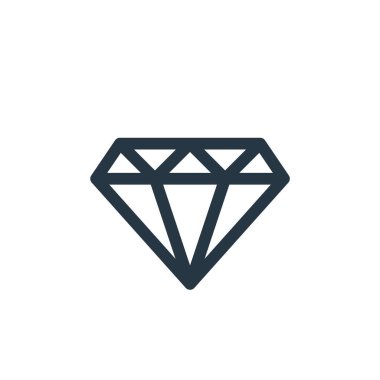 Video oyunu elemanları kavramından elmas simge vektörü. İnce çizgili, düzenlenebilir elmas darbesi. Web ve mobil uygulamalarda kullanmak için elmas doğrusal işaret, logo, yazdırma ortamı.