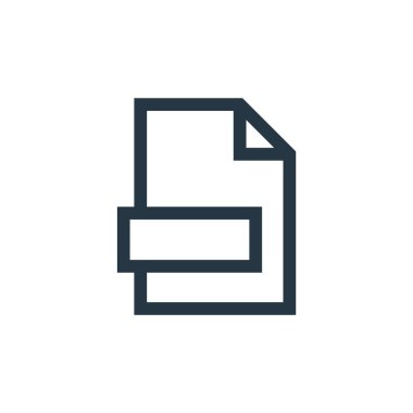 grafik tasarım konseptinden dosya simgesi vektörü. Dosya düzenlenebilir vuruşun ince çizgisi. web ve mobil uygulamalarda kullanmak için dosya doğrusal işareti, logo, yazdırma ortamı.