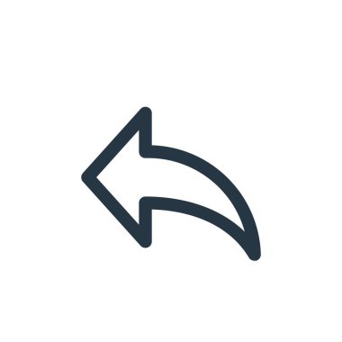 E-posta konseptinden cevap simgesi vektörü. Düzeltilebilir vuruşun ince çizgisi. Web ve mobil uygulamalar, logo ve yazdırma ortamlarında kullanım için doğrusal işareti yanıtla.