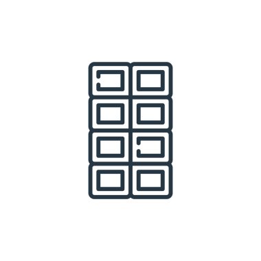 Hollanda konseptinden çikolata ikonu vektörü. Çikolata düzenlenebilir vuruşun ince çizgisi. Web ve mobil uygulamalarda kullanmak için çikolata doğrusal işareti, logo, yazdırma ortamı.