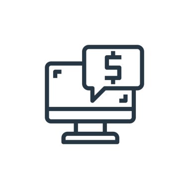 para ikonu vektörü pazarlama seo iş konseptinden. Düzenlenebilir para vuruşunun ince çizgisi. para doğrusal işareti web ve mobil uygulamalarda kullanmak için, logo, yazdırma ortamı.