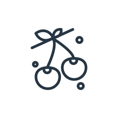 Bahar konseptinden vişne ikonu vektörü. İnce çizgili düzenlenebilir kiraz felci çizgisi. Web ve mobil uygulamalarda kullanmak için kiraz doğrusal işareti, logo, yazdırma ortamı.