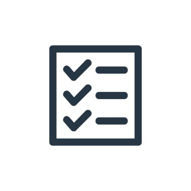 İş ve yönetim konseptindeki görev simgesi vektörü. Düzenlenebilir vuruşların ince çizgisi. Web ve mobil uygulamalar, logo ve yazdırma ortamlarında kullanım için doğrusal işaretler.